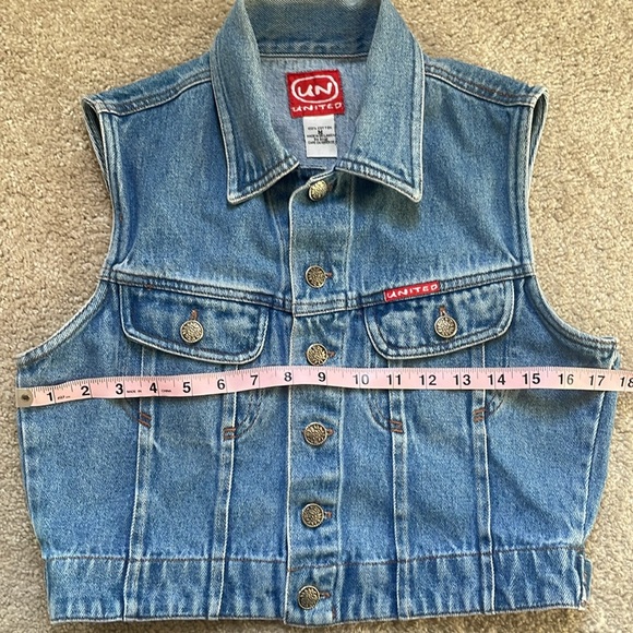 United Denim vest with collar size medium blue - Picture 6 of 8